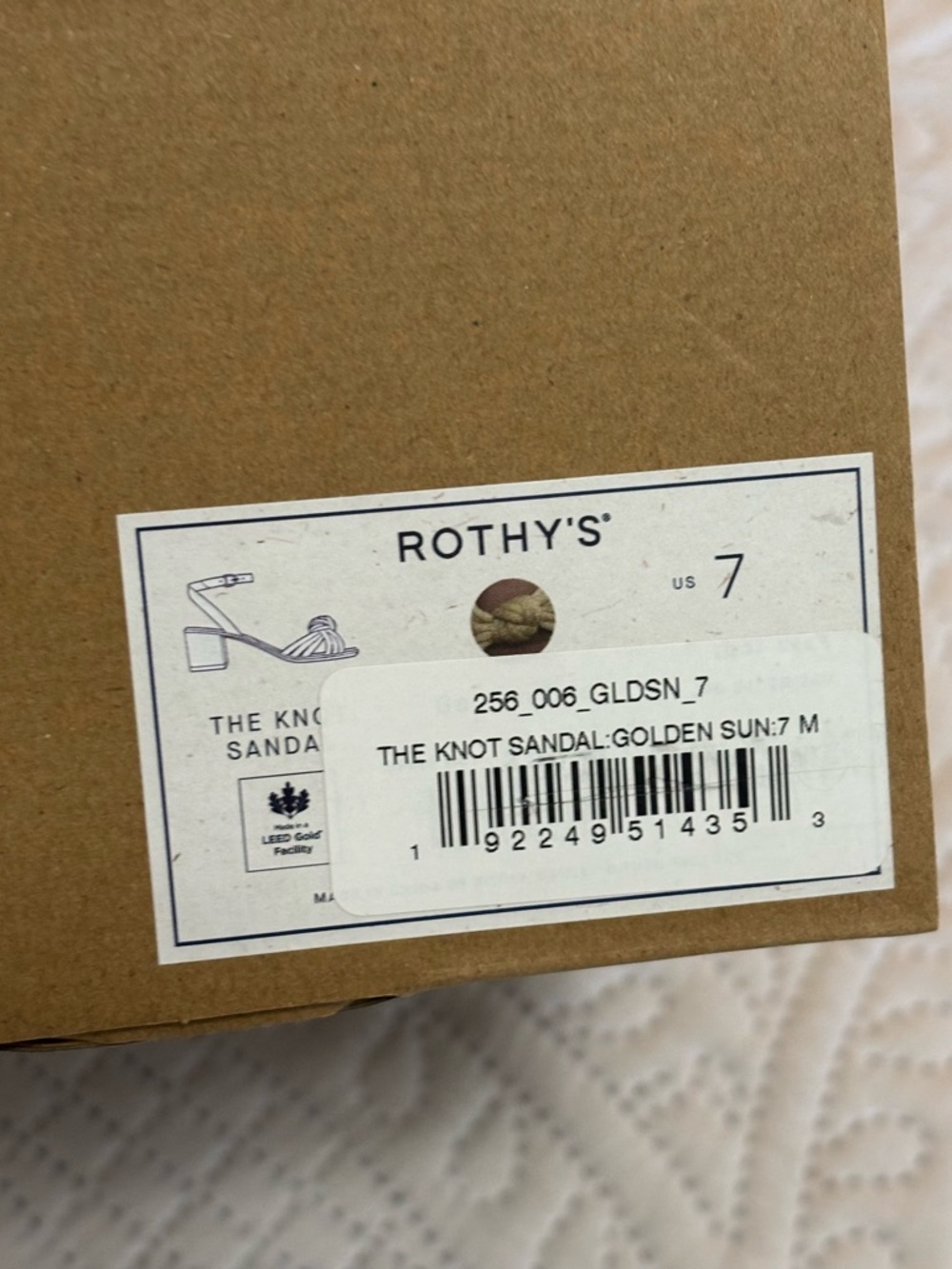 NEW Rothy’s The Knot Sandal in Color Golden Sun | Size 7 - Picture 10 of 10